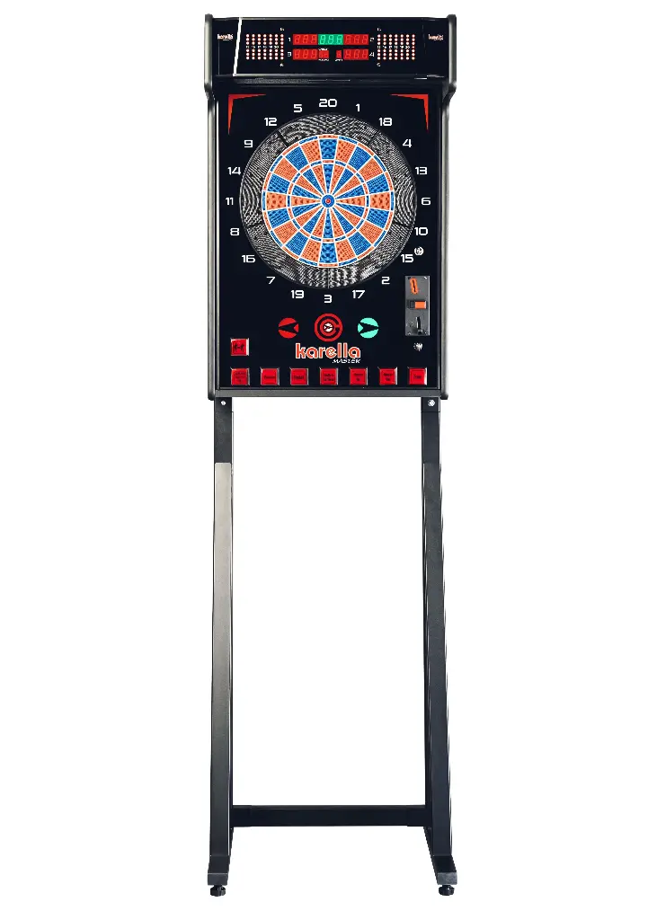 [811102] Dartautomat Karella E-Master mit Standfuß mit & ohne Münzeinwurf (mit Münzeinwurf)