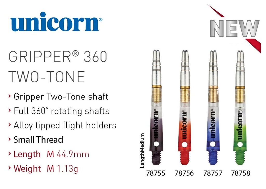 Unicorn Gripper 360 TWO-TONE Aluminium-Drehtops mit Polycarbonatshaft