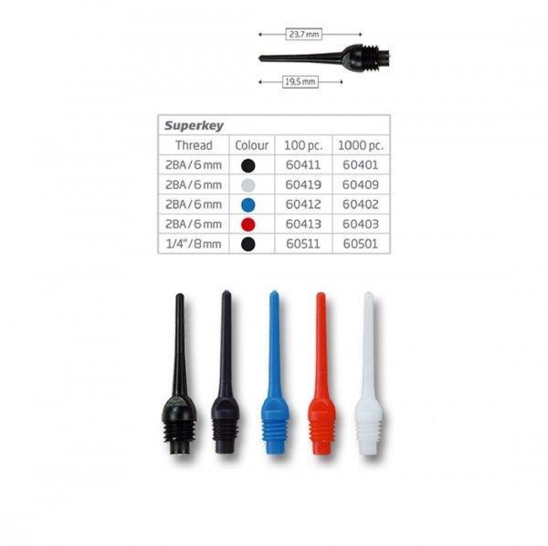 BULL'S Super Key Tips 6mm(2BA)& 8mm(1/4BSF)