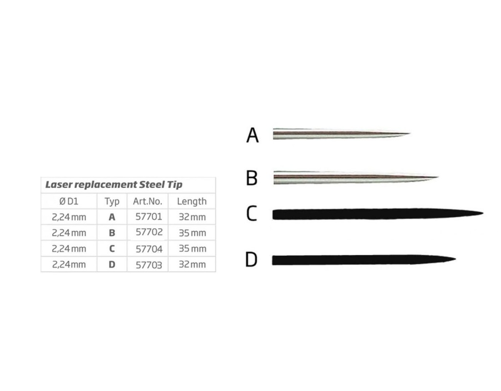 [57702] BULL'S Dart Point Silver (38 mm)