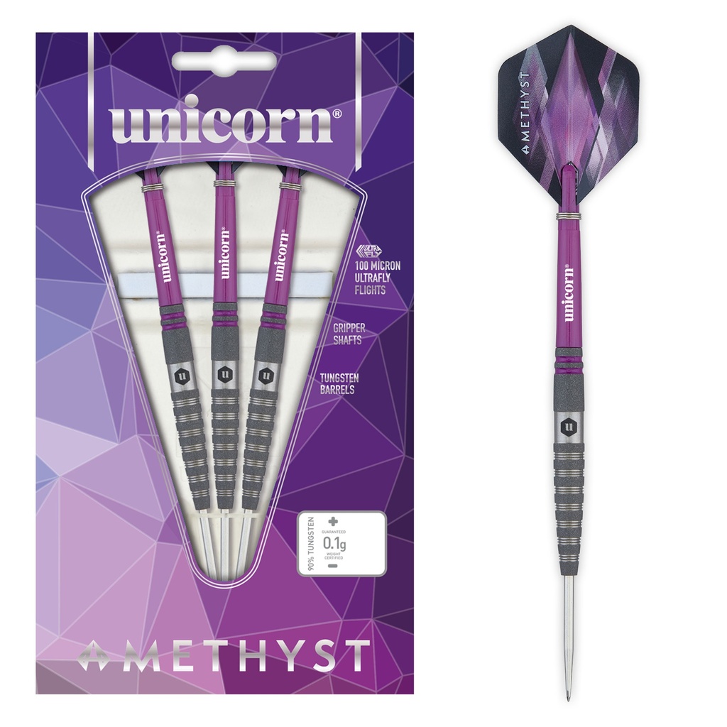 [27750] Unicorn Amethyst 4 Steel Darts (22 Gr.)