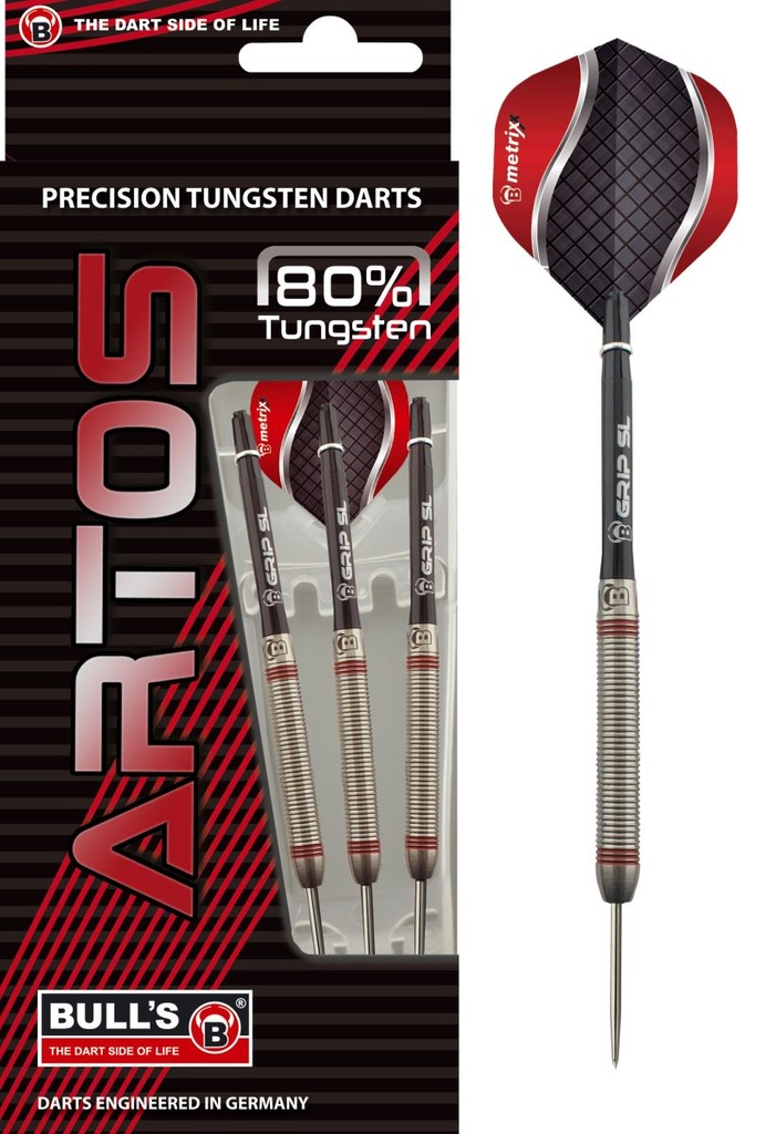 [13742] BULL'S Artos AR3 Steeldart, Red 80% Tungsten (22 Gr.)