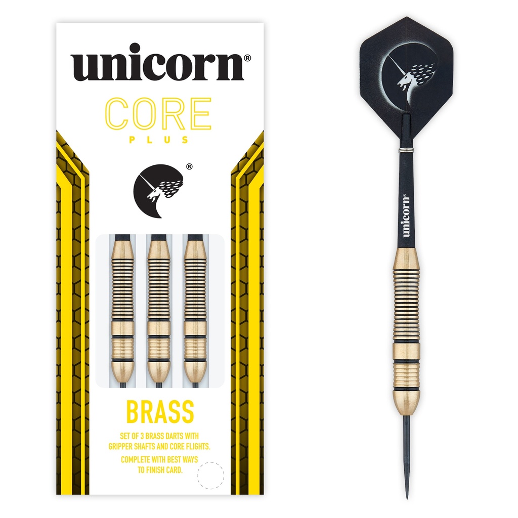 [08676] Unicorn Core Plus Brass Steel Darts (22 Gr.)