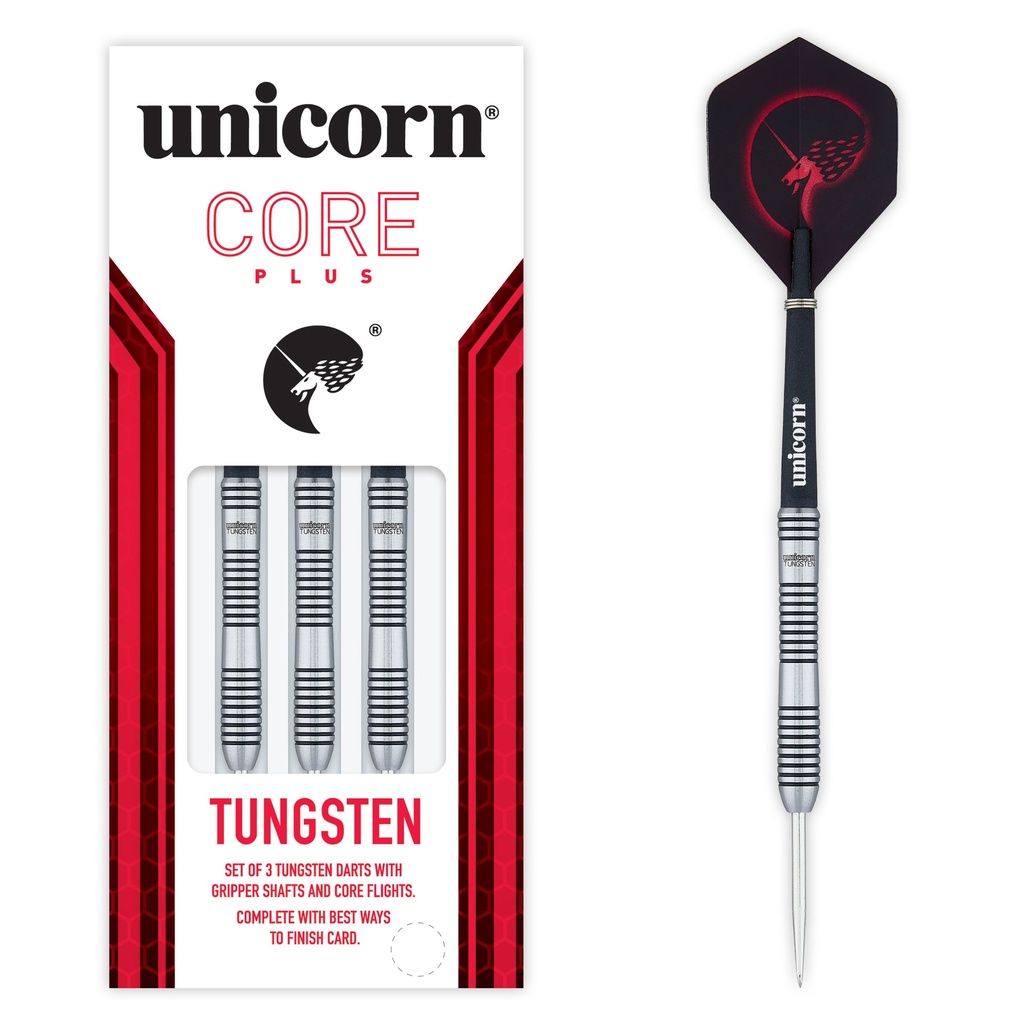 [08665] Unicorn Core Plus Tungsten Style 1 Steel Darts (22 Gr.)