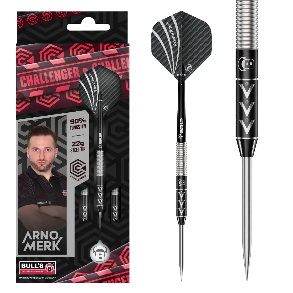 BULL'S Challenger Steel Dart Arno Merk 22 Gr. 