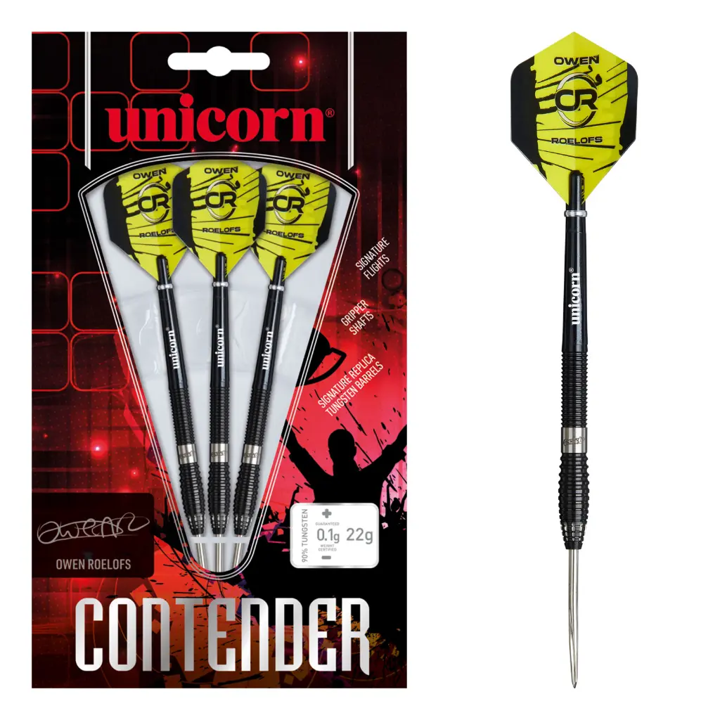 Unicorn Contender Owen Roelofs 22g Steel Tip 90% Tungsten