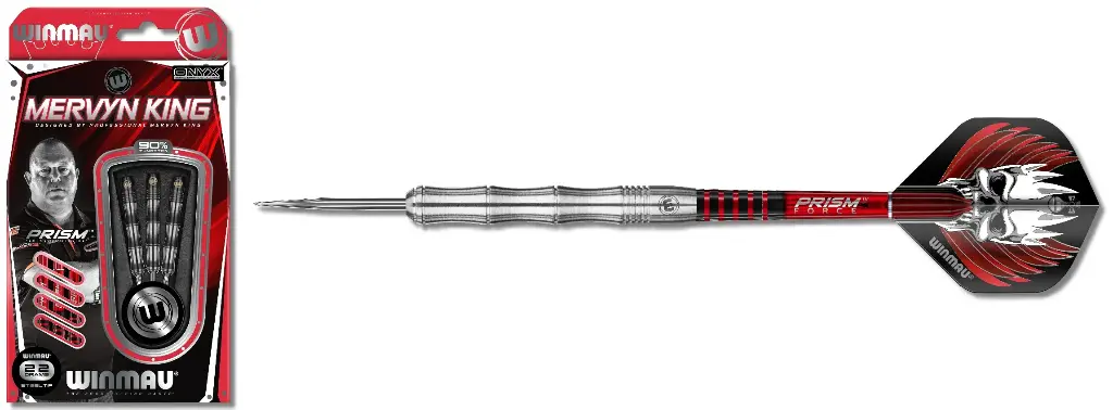 Winmau Mervyn King Steeldart Silver Colour 22g/26g