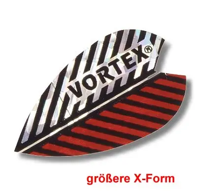 [803703] Dartfly Vortex, Form X (größere Form), rot-weiß